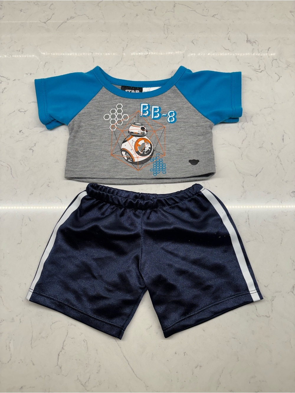 Build a Bear BABW Star Wars BB-8 Raglan Tee & Shorts Set 2015/16